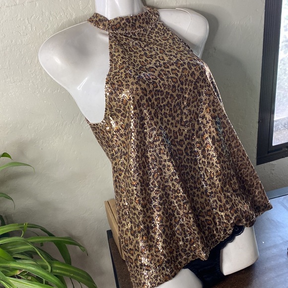 Women’s NWT Cable & Gauge Sequined Animal Print Dress Top - Picture 16 of 16
